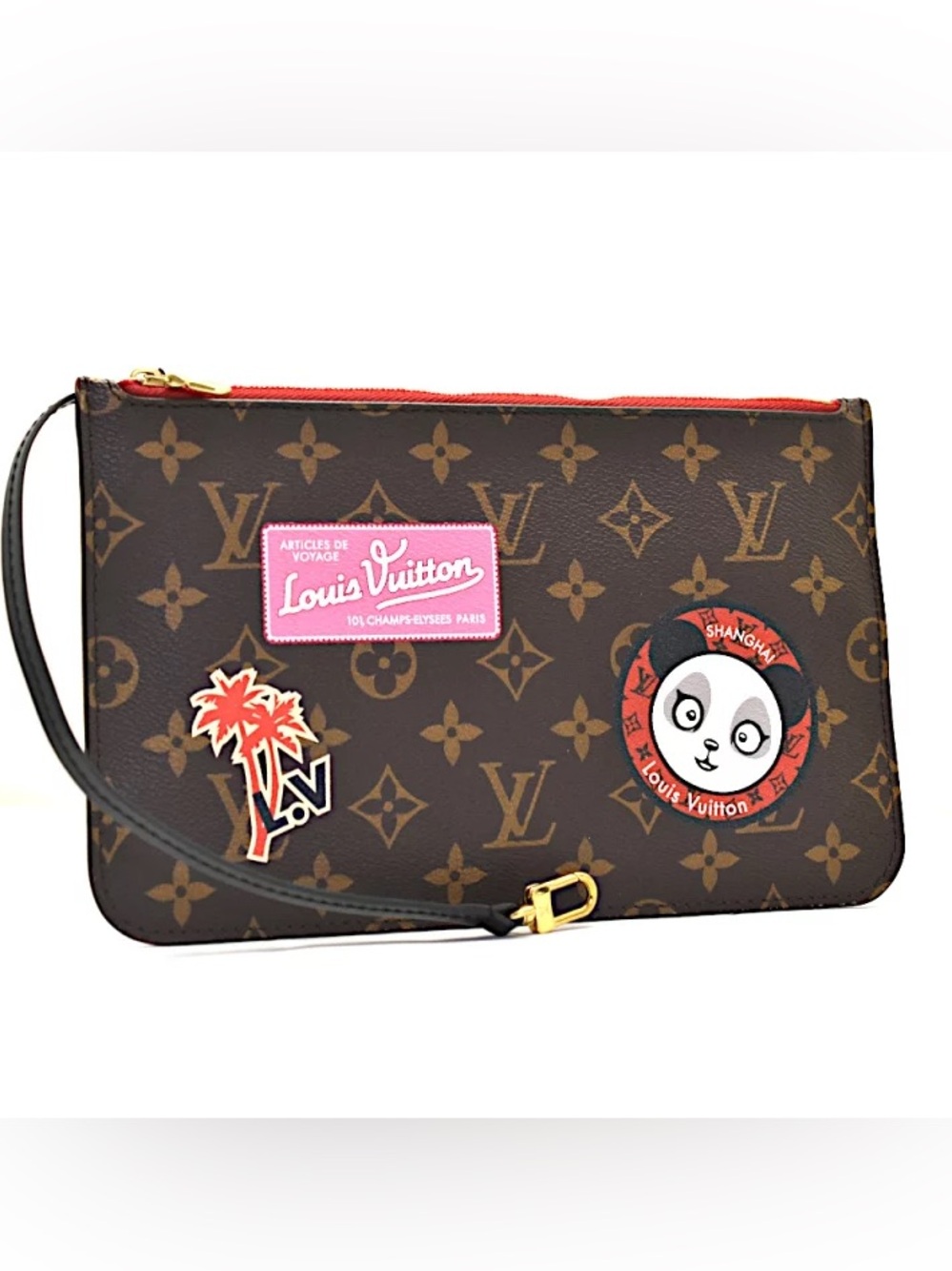 Authentic Louis Vuitton Neverfull GM limited edition world tour wristlet